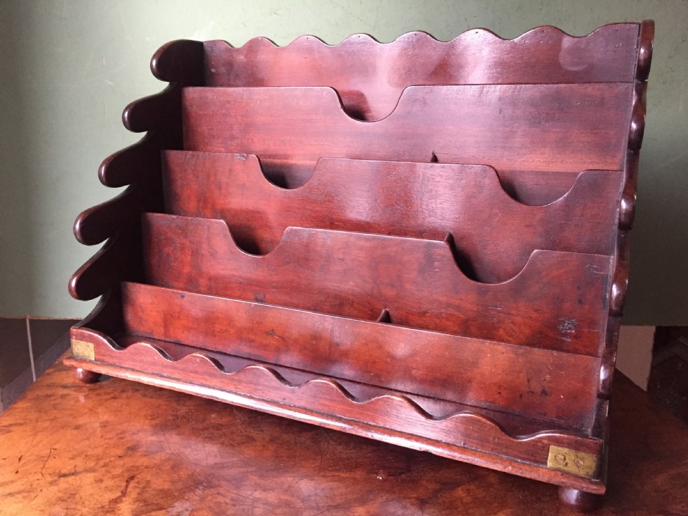 late c18th early c19th george iii period brassbound mahogany desktop waterfall letter or stationary rack
