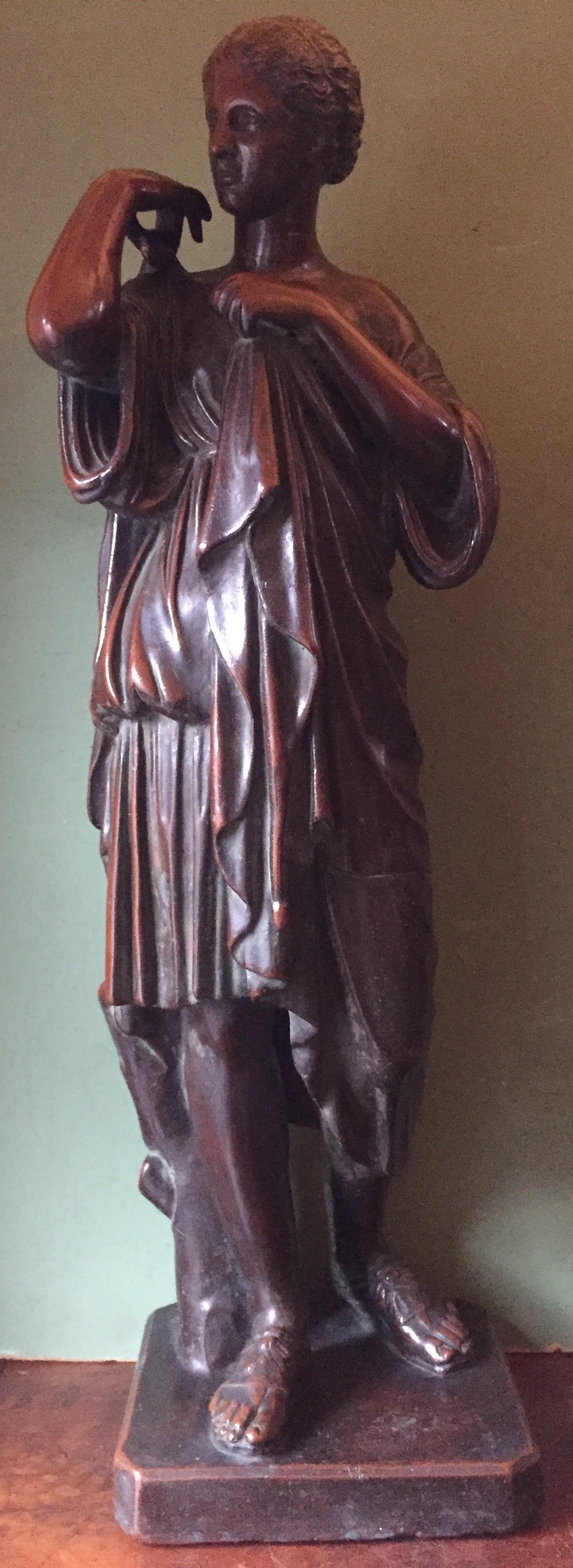 interesting and decorative classical c19th bronzed electrotype copperclad study after the antique of diane de gabies