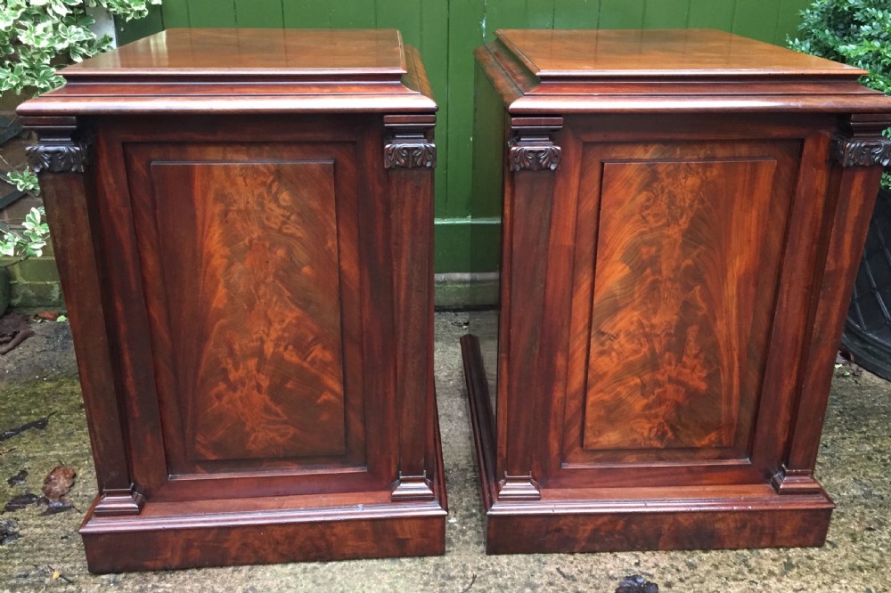 pair of early c19th george iv period mahogany pedestal cupboards