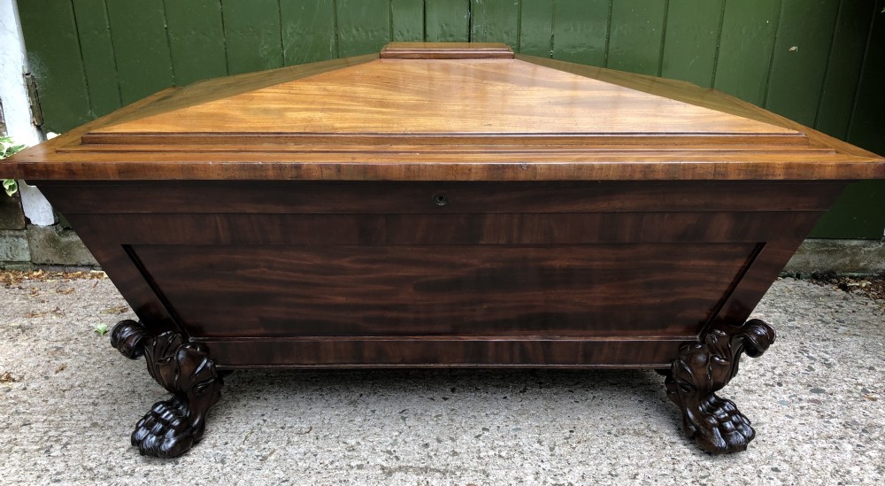 early c19th regency period mahogany sarcophagus wine cooler by wilkinson london