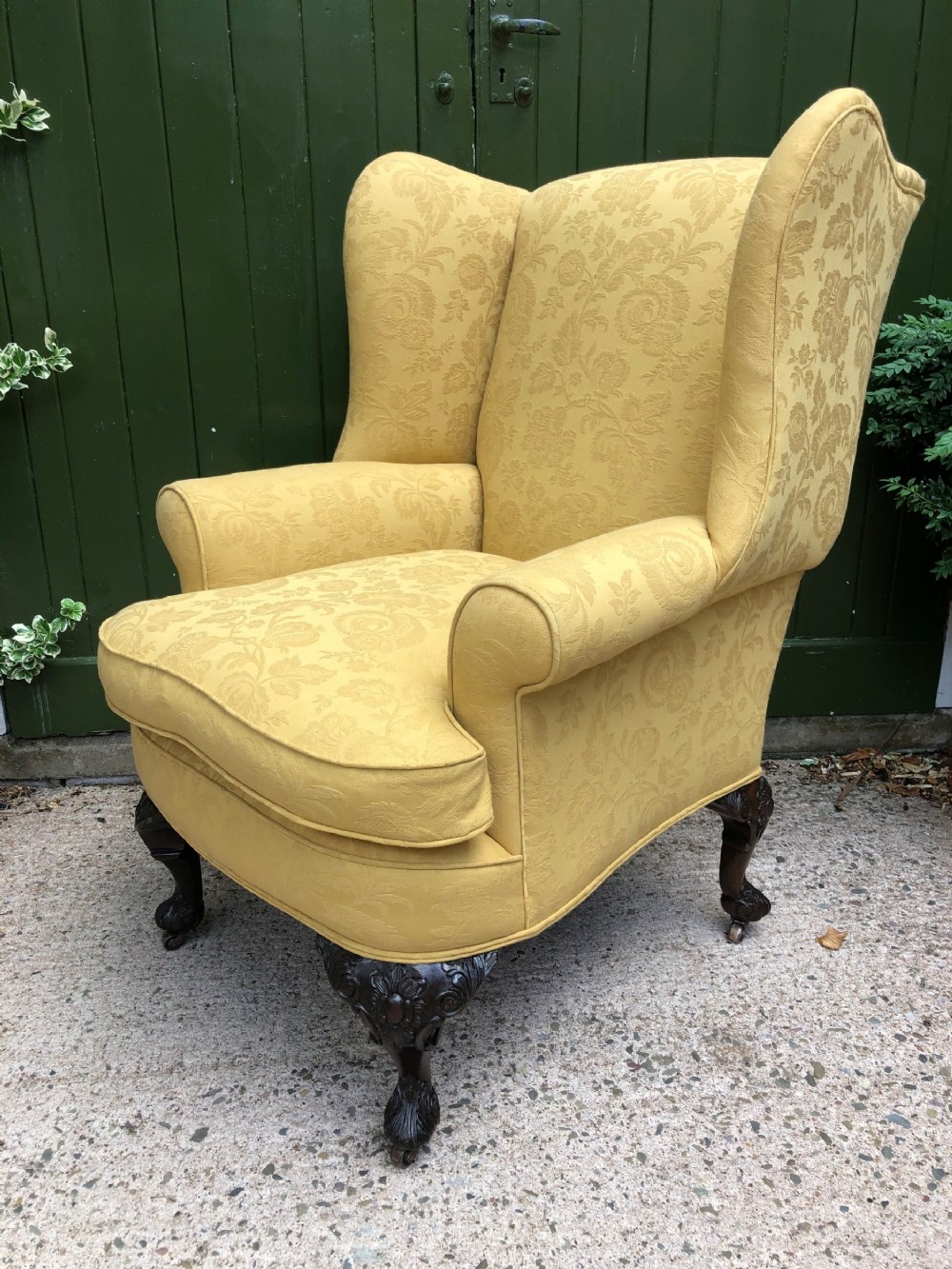 late c19th early c20th george ii period style wingback armchair