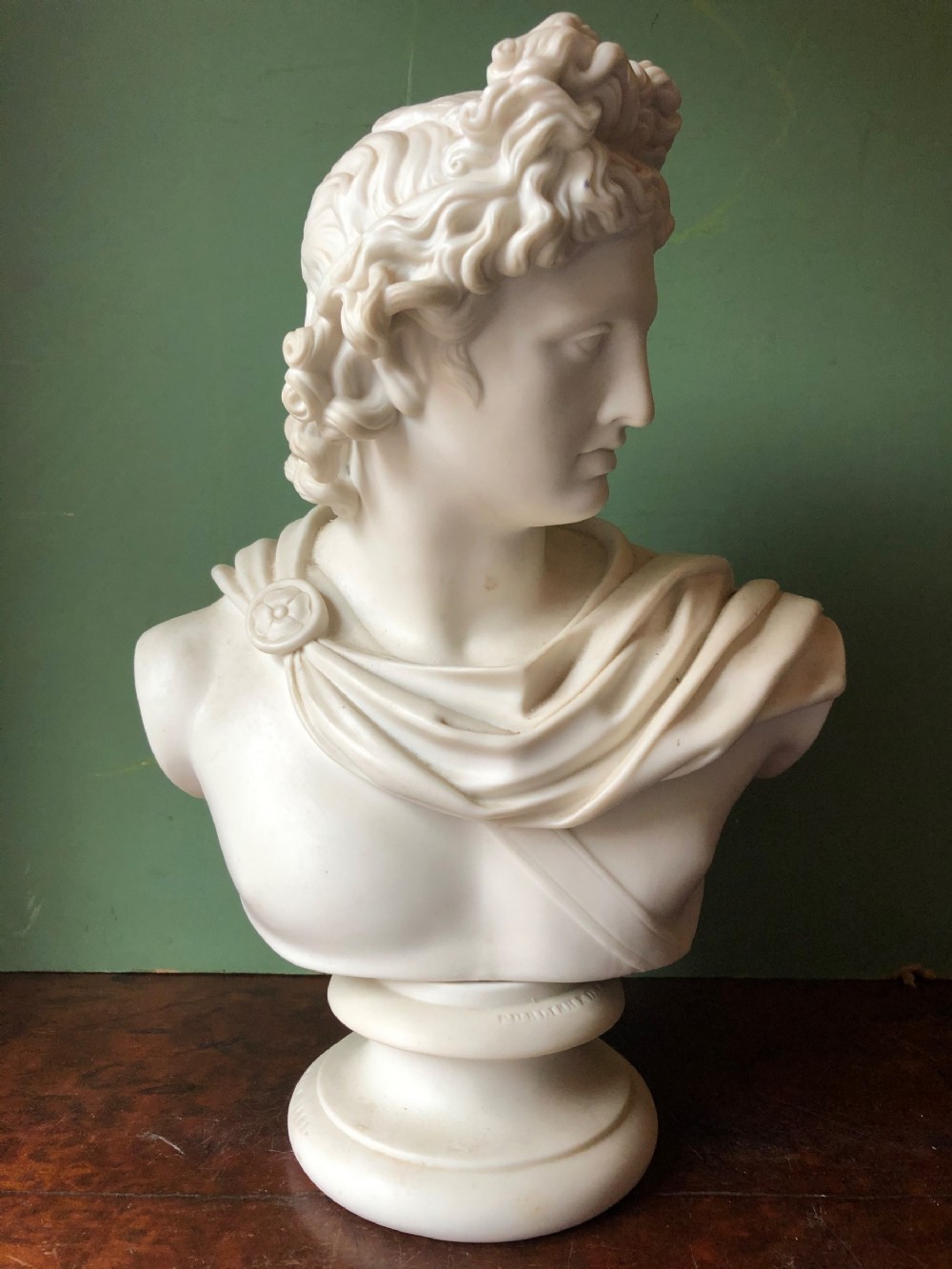 c19th parianware porcelain bust study of the apollo belvedere