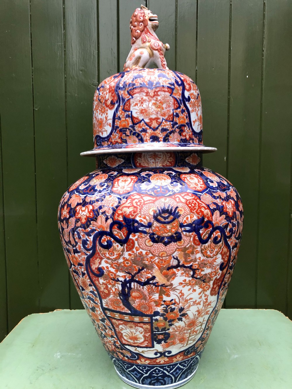 a magnificent largescale c19th japanese meiji period porcelain vase and cover decorated in the imari palette