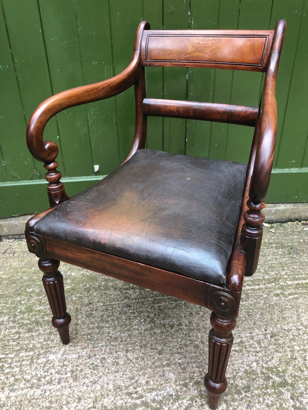 early c19th regency period mahogany armchair of good rich colour and proportions