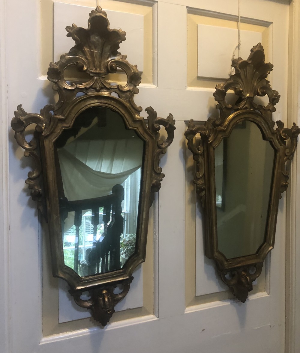pair of late c18th italian rococo style giltwood framed venetian girandole pier mirrors