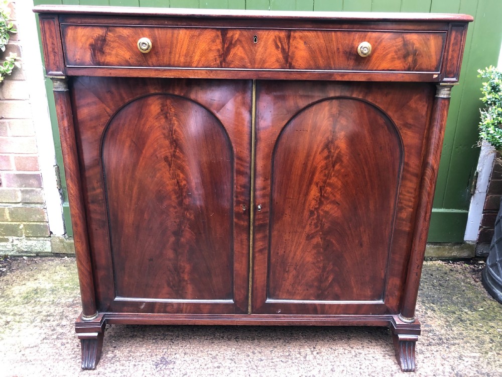 fine quality early c19th english empire style mahogany side cabinet attributed to sjamar london