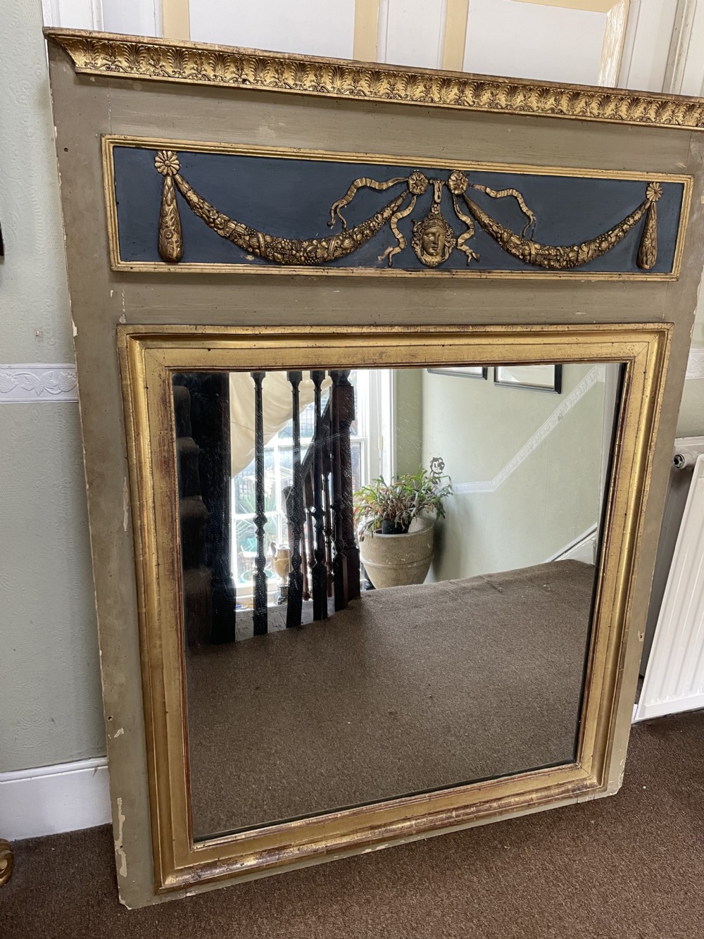 early c19th french empire style trumeau mirror