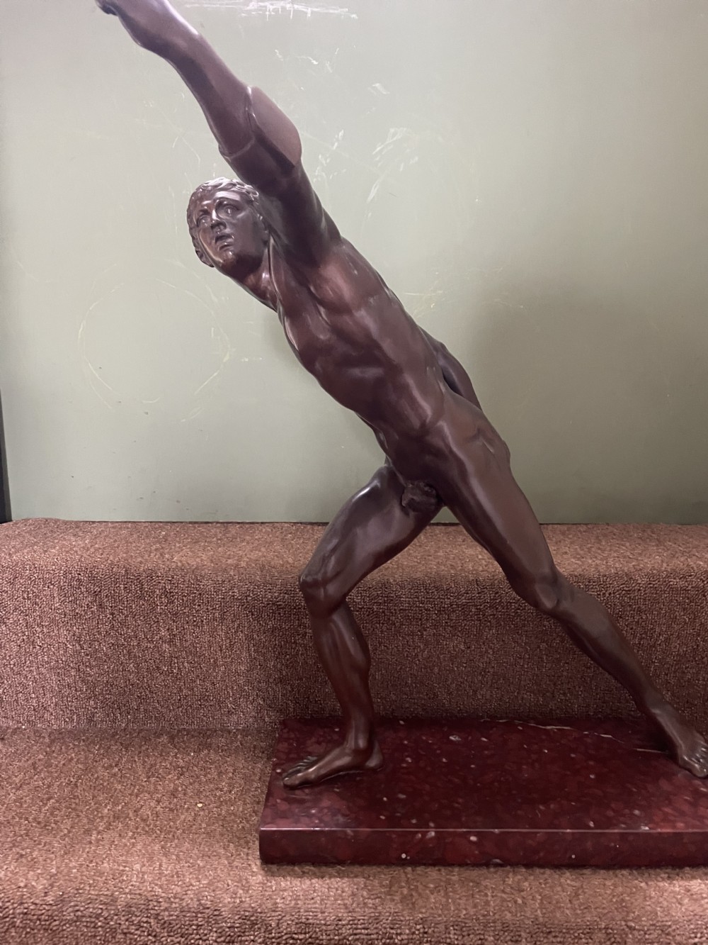 large late c19th french grand tour souvenir bronze study after the antique of the borghese gladiator