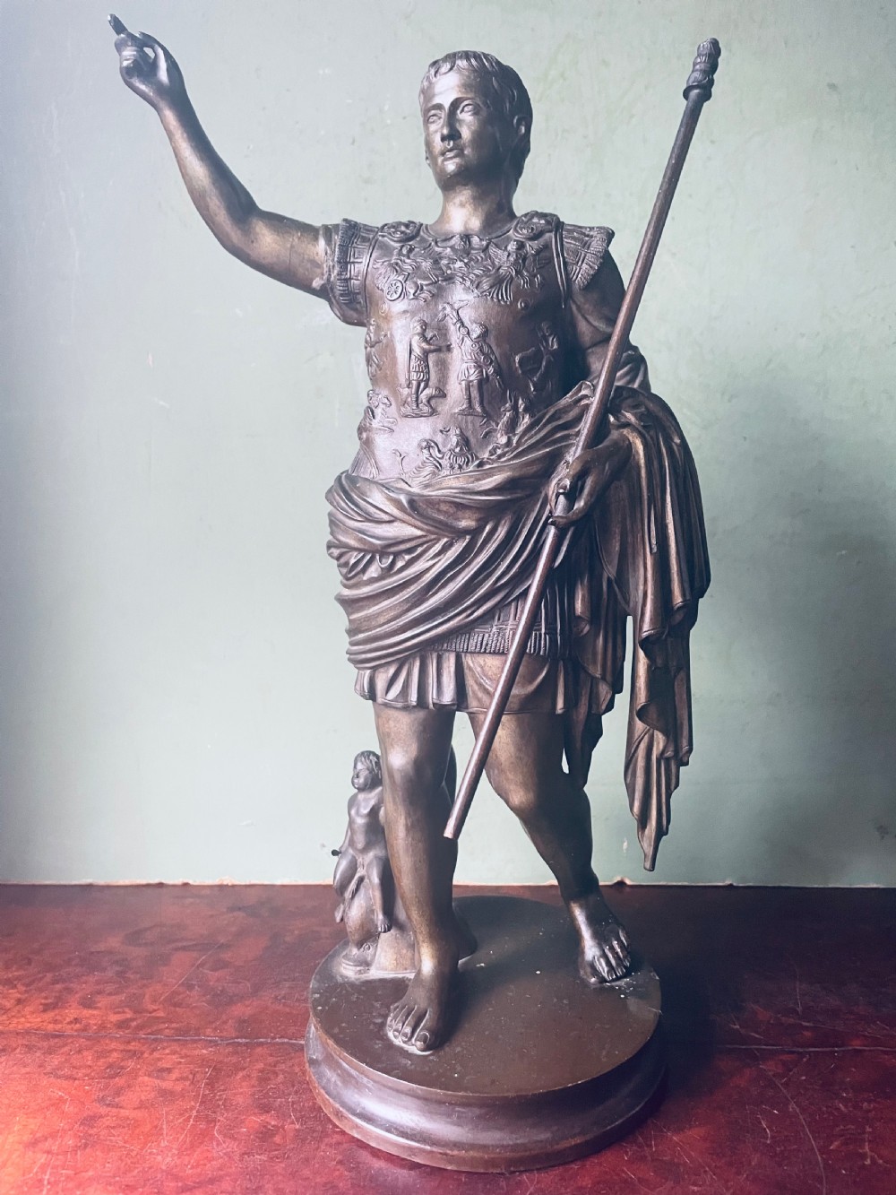 late c19th italian bronze grand tour souvenir study after the antique augustus of prima porto