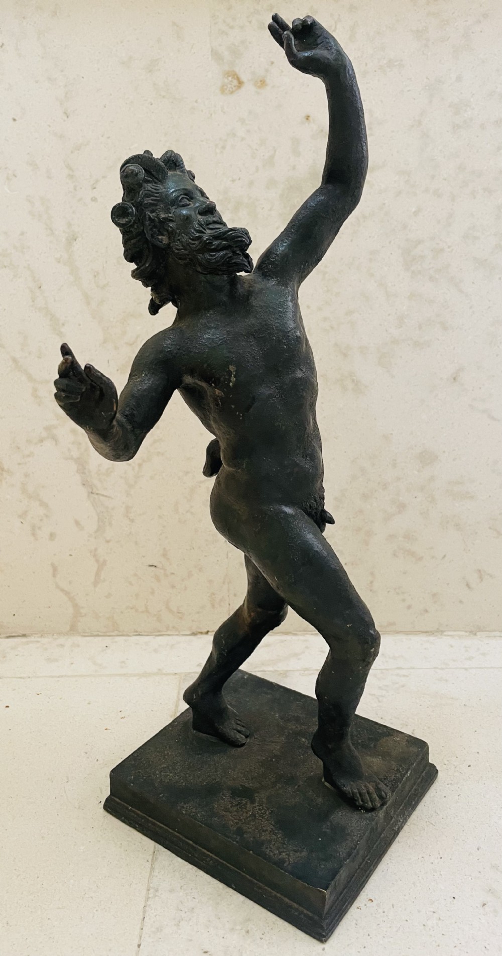 late c19th italian neapolitan bronze grand tour souvenir sculpture after the antique the dancing faun of pompeii