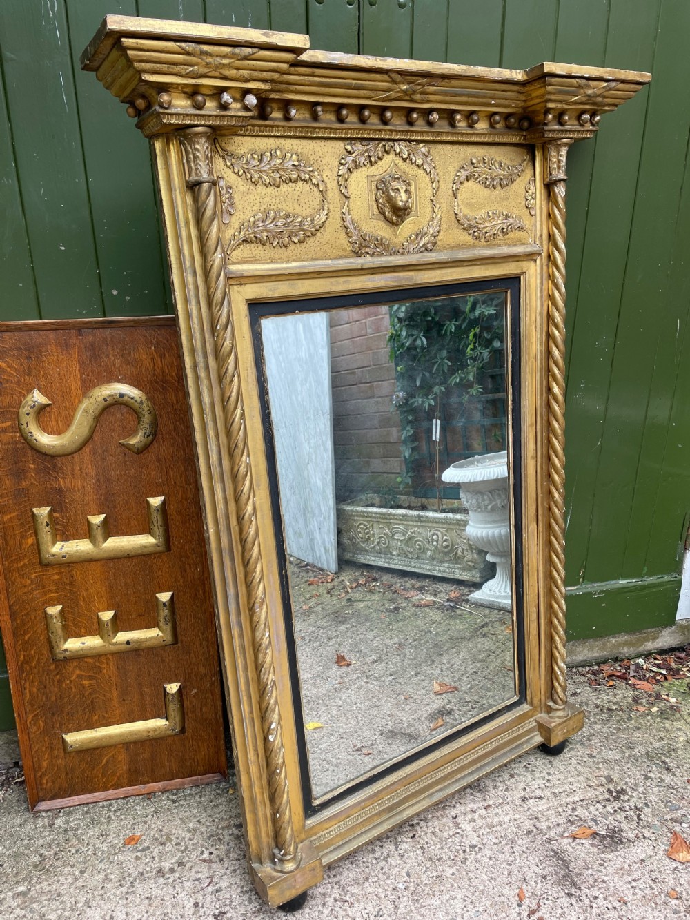 largescale early c19th regency period carved giltwood pier mirror