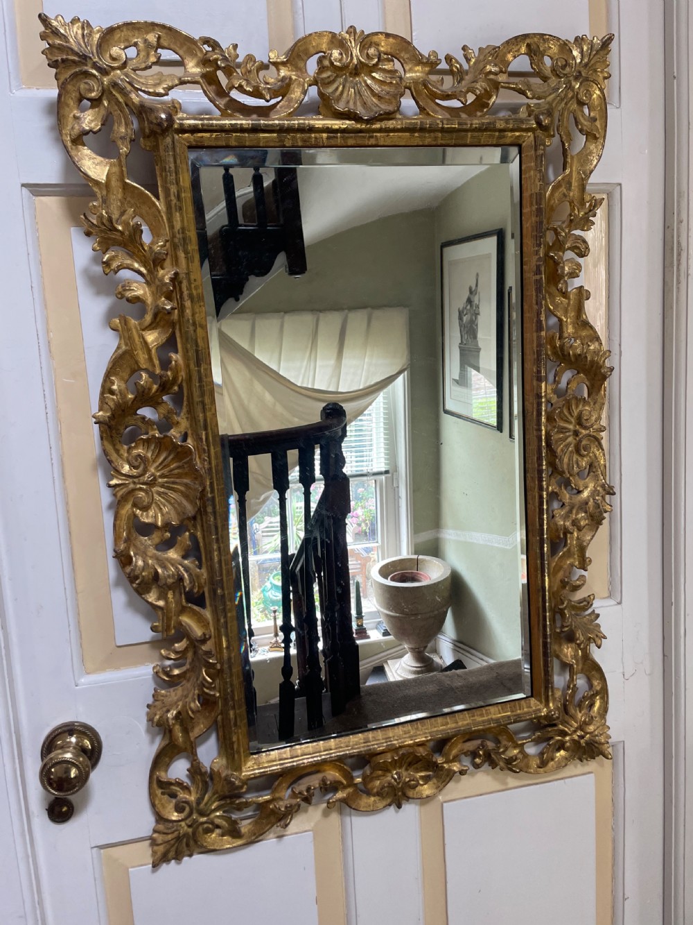 c19th italian florentine carved giltwood framed mirror