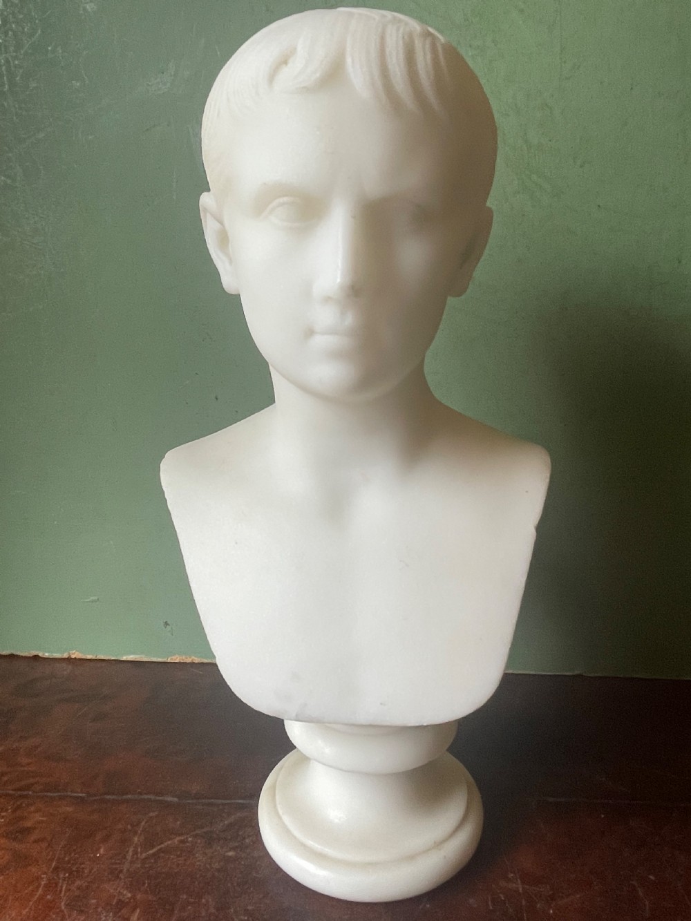 c19th italian carved statuary marble grand tour souvenir bust study of caesar augustus