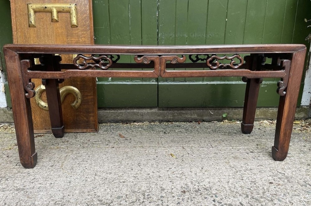 late c19th chinese qing dynasty carved hardwood rectangular kang table