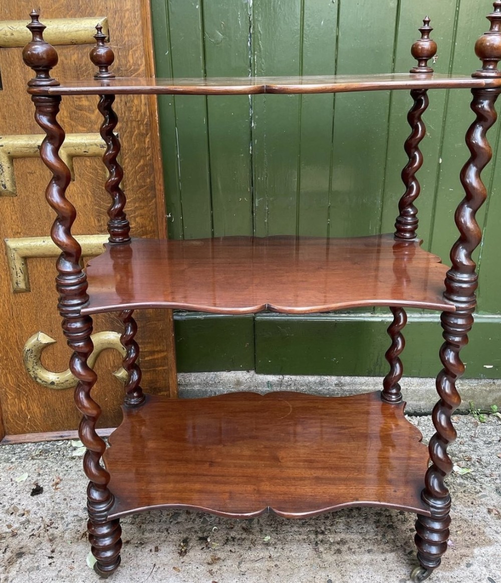 mid c19th 3tier rectangular mahogany etagere of small scale and proportions