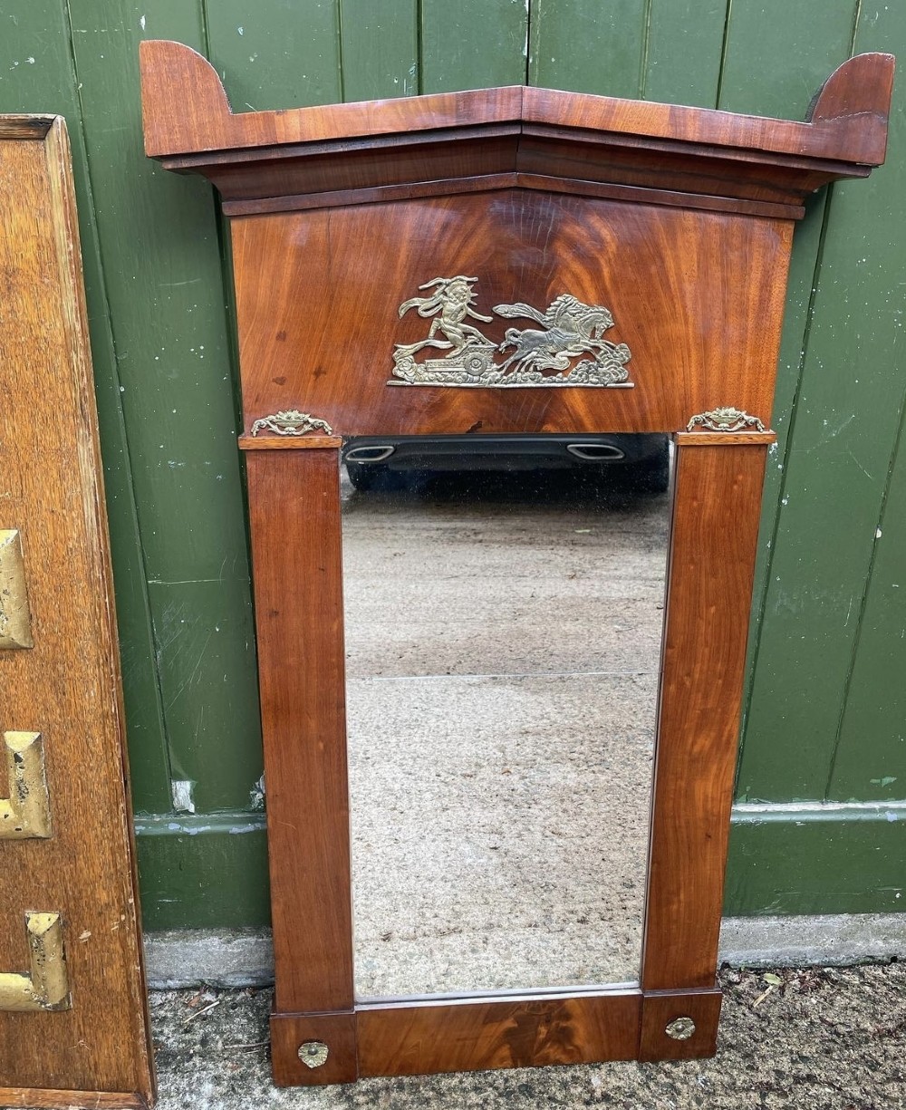 c19th french mahogany pier mirror of classical architectural design