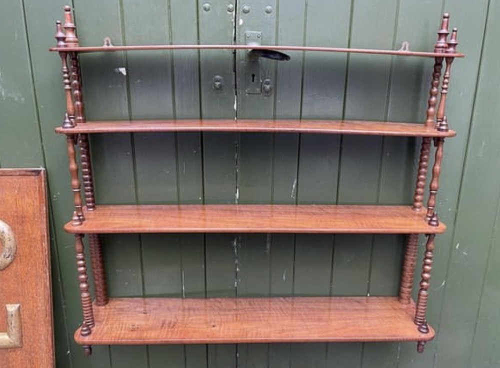 a set of mid c19th walnut wallhanging shelves