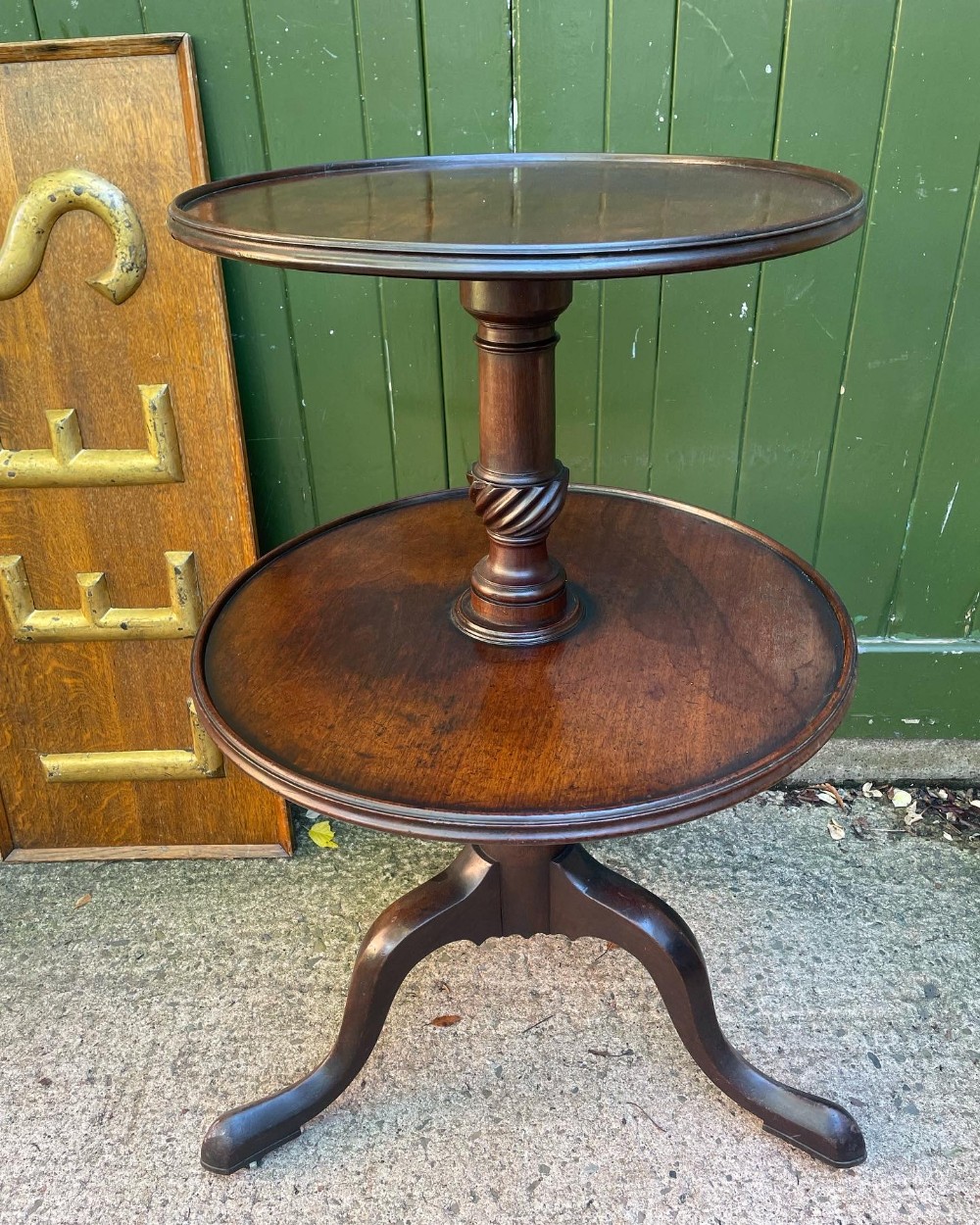 c18th george iii period circular mahogany twotier dumbwaiter of larger scale