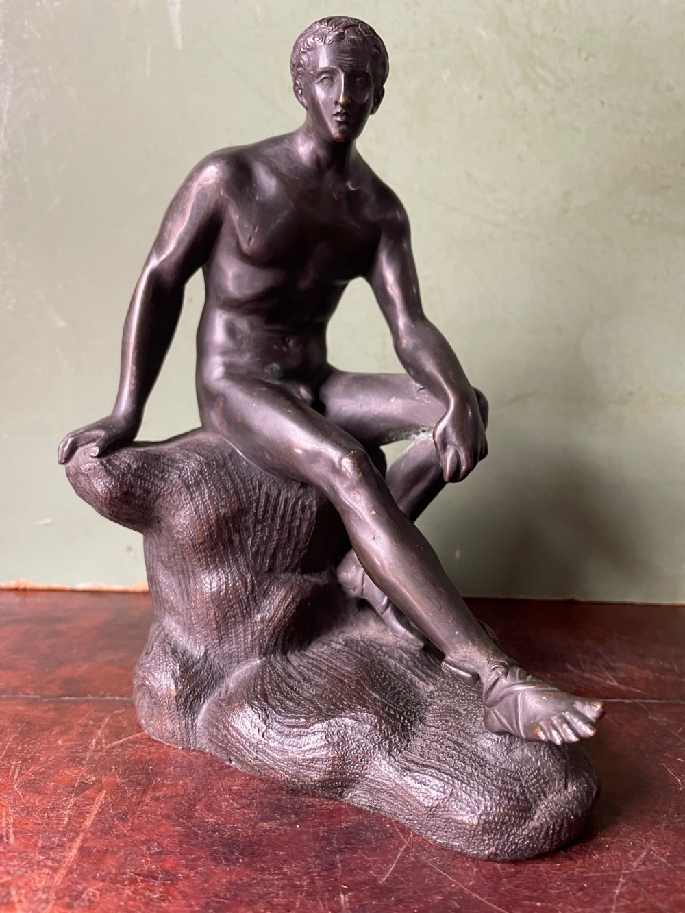 late c19th italian bronze grand tour souvenir sculpture after the antique mercury resting