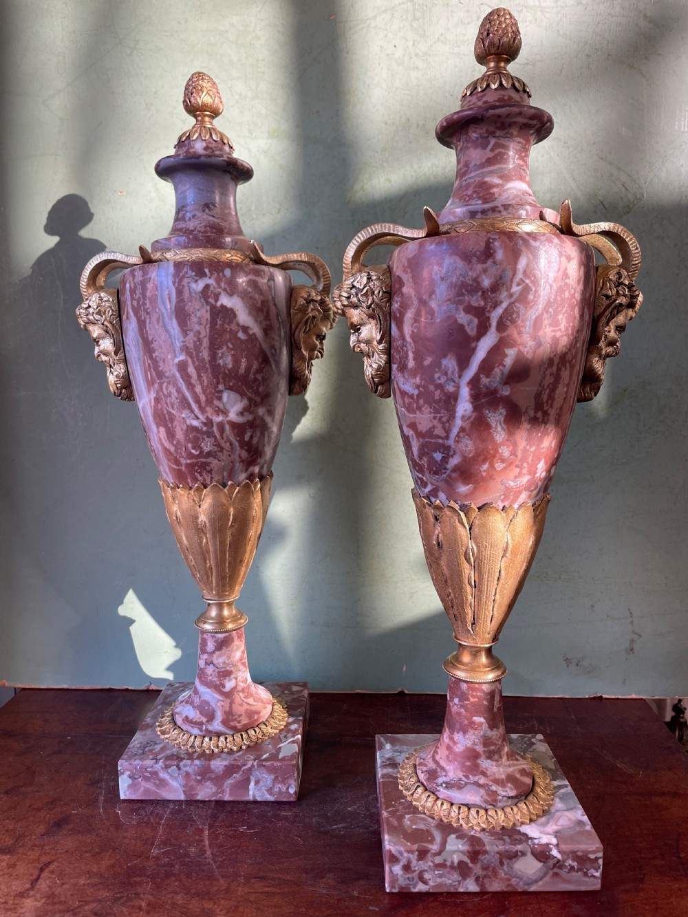 superior quality pair of late c19th early c20th french ormolumounted marble vases in the louis xvi taste