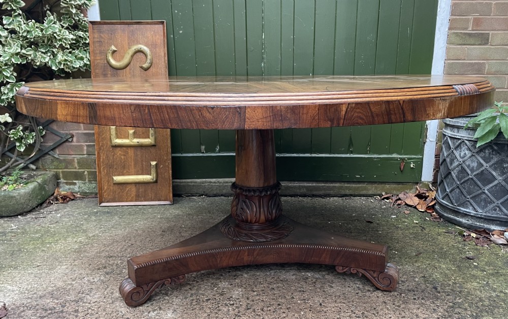 large early c19th george iv period 60 diameter rosewood dining or centre table