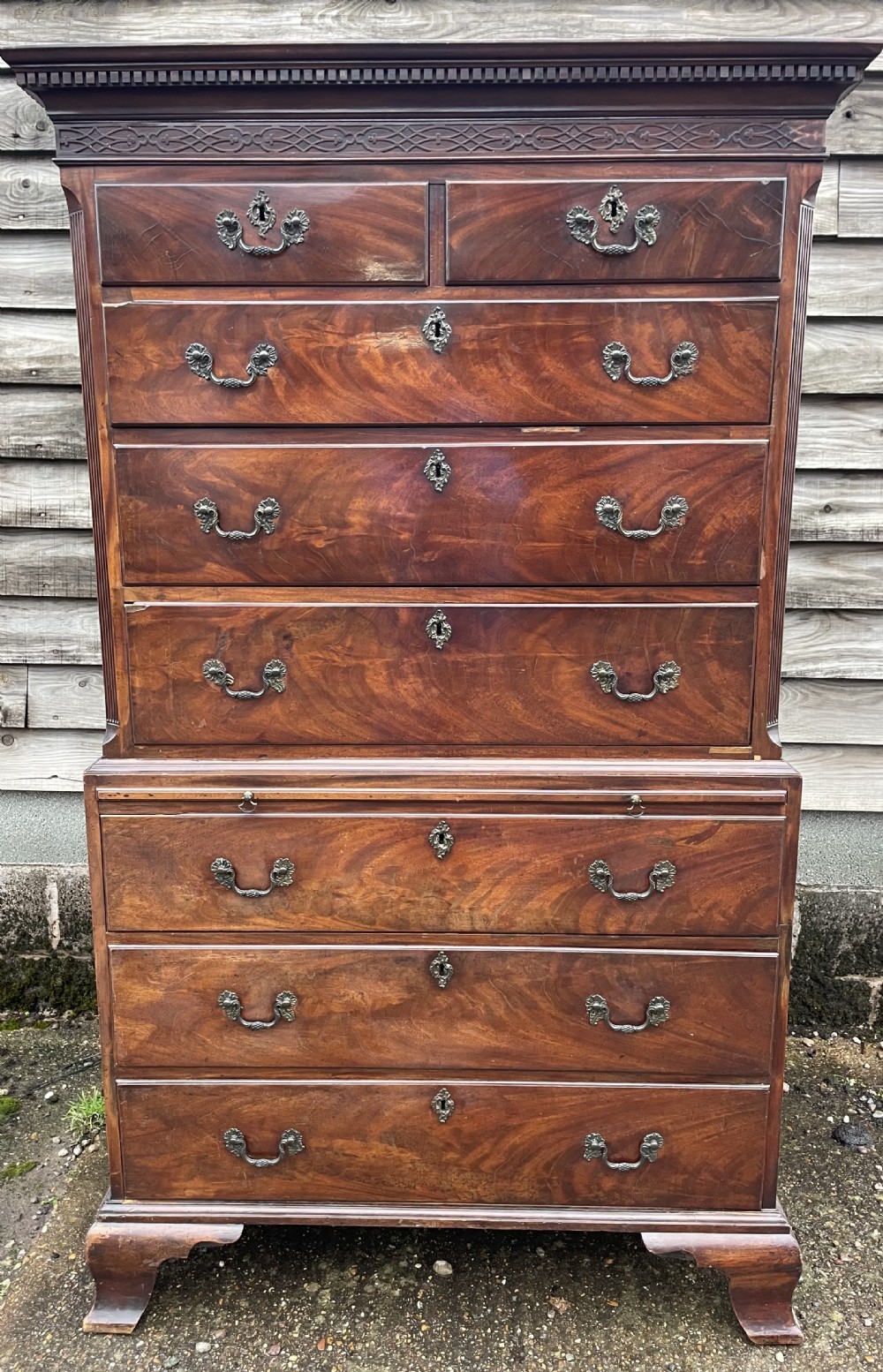 fine mid c18th george ii chippendale period mahogany chestonchest