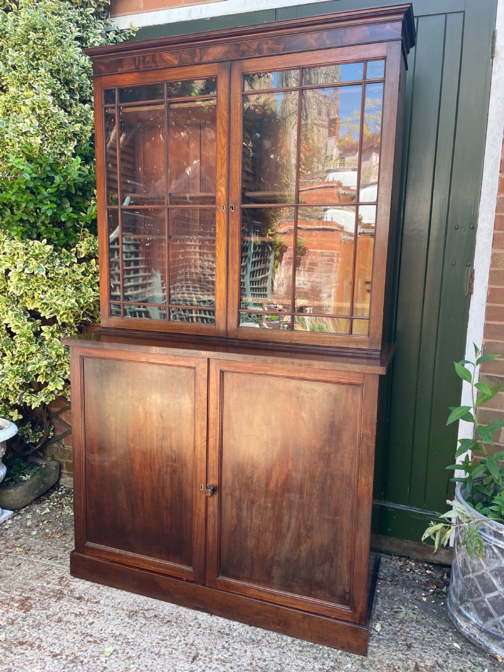 early c19th late george iii period mahogany 2door library bookcase