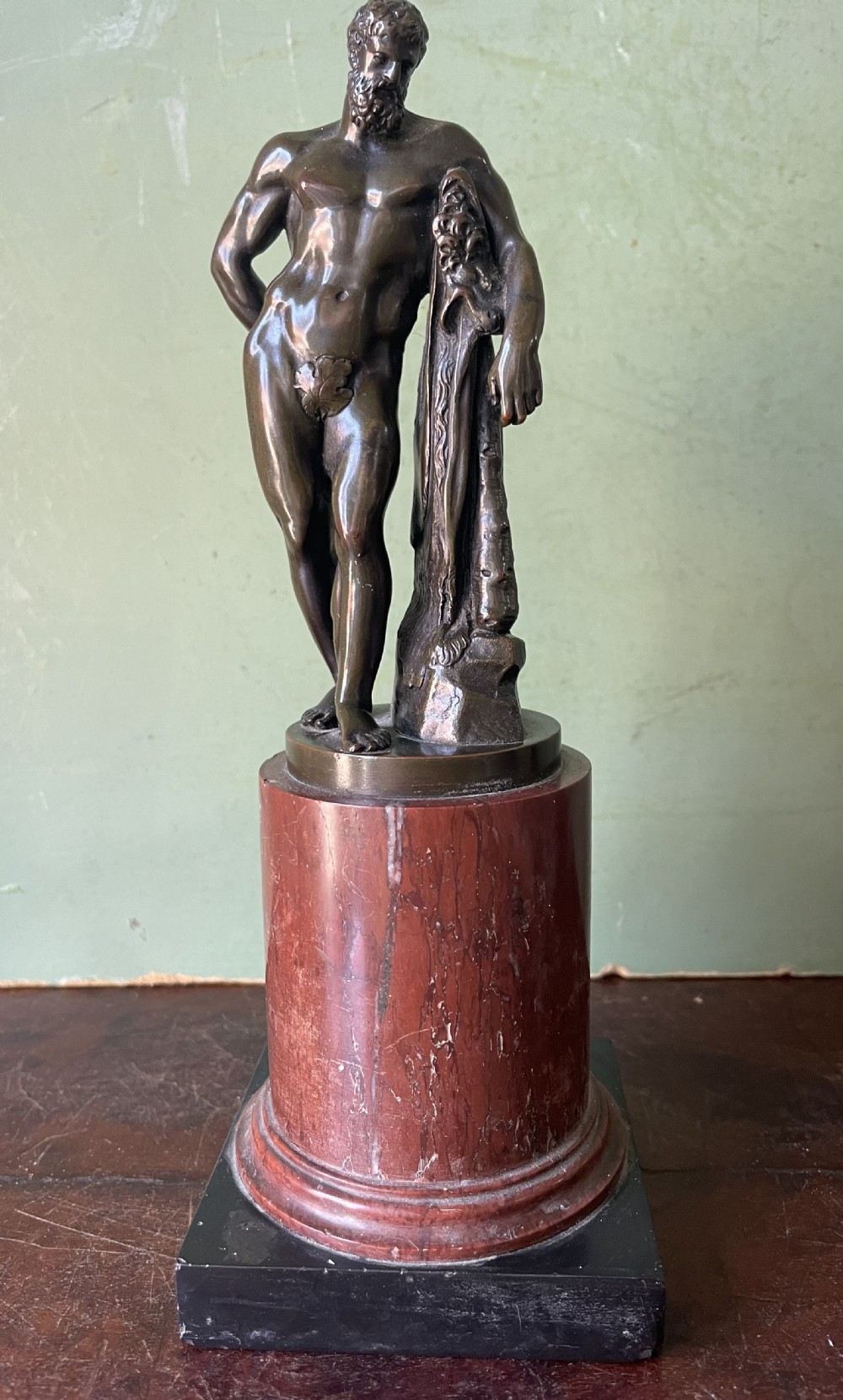 fine quality smaller scale late c19th italian grand tour souvenir bronze study after the antique of the farnese hercules