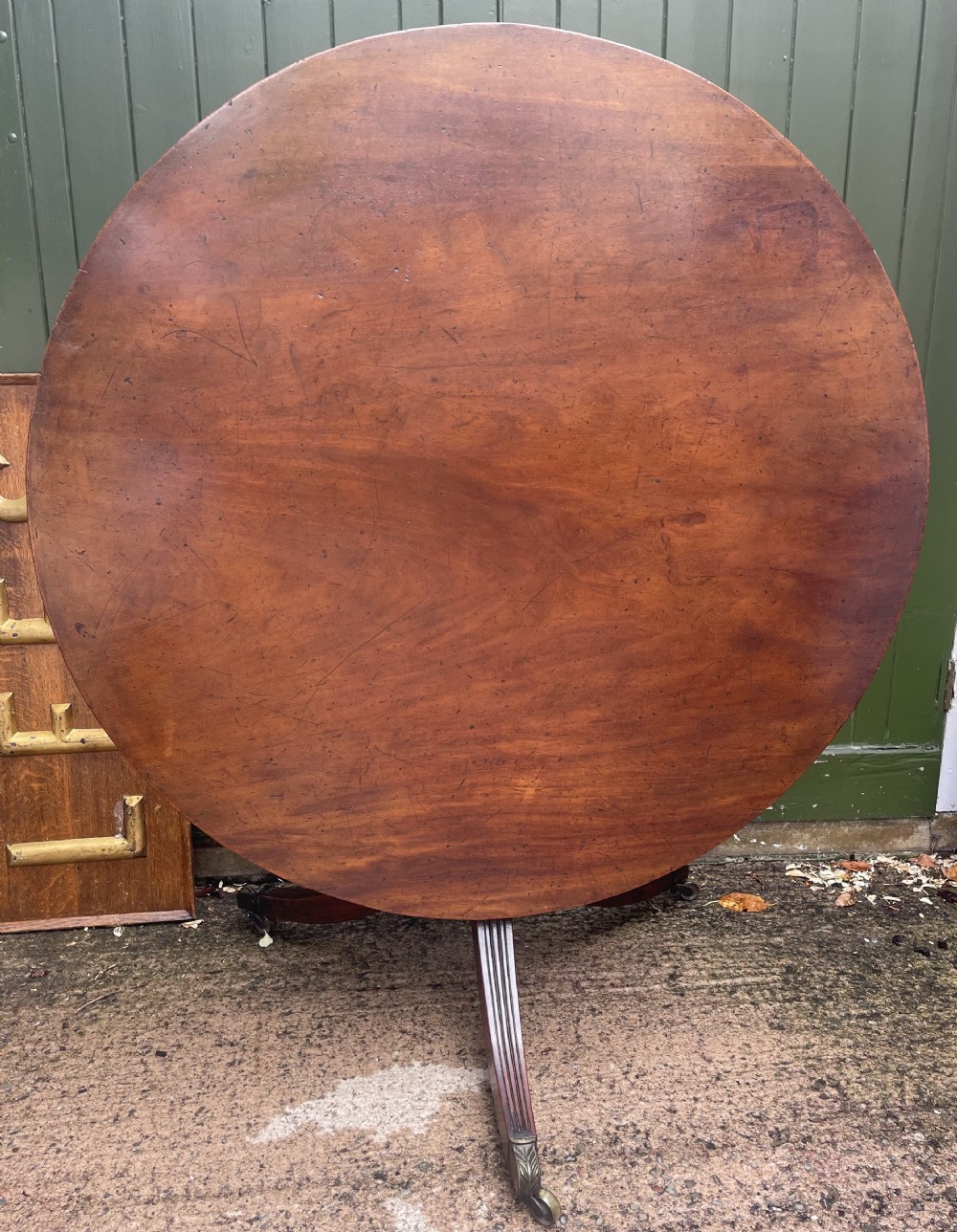 early c19th late george iii period 48 diameter circular mahogany breakfast or centre table with singlepiece top