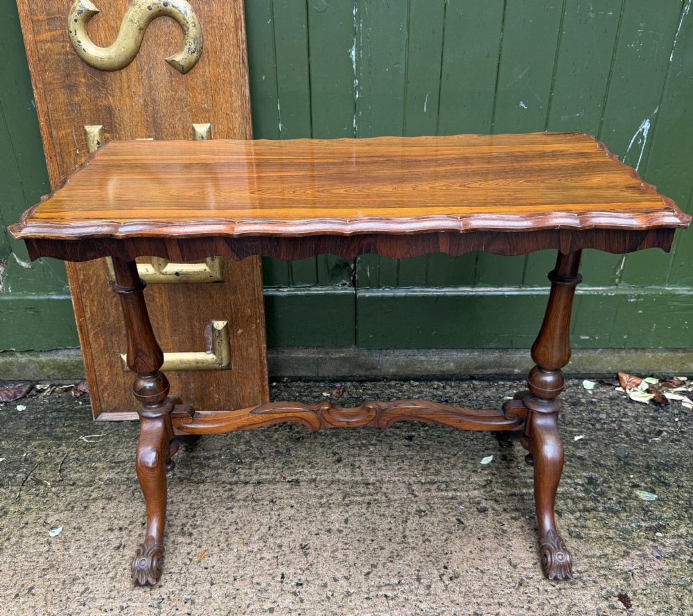 mid c19th rosewood rectangular stretcher table in the manner of gillows of lancaster
