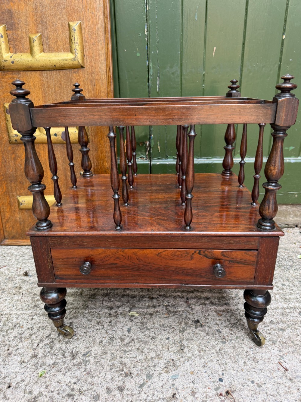 smart early c19th george iv period rosewood music or magazine canterbury of compact scale and proportions