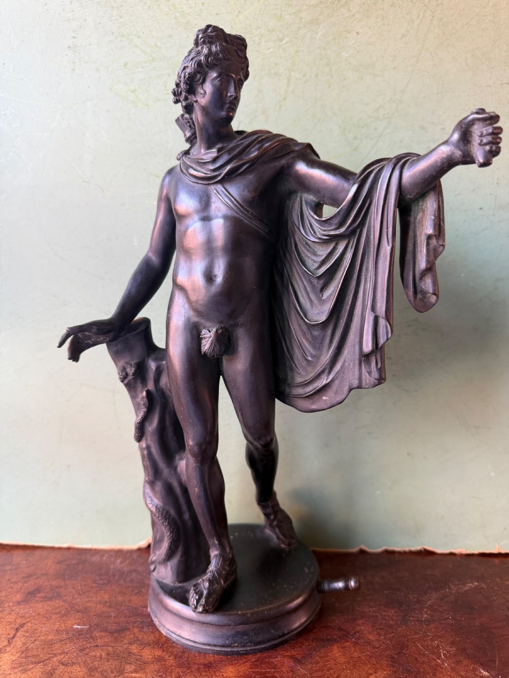 late c19th italian grand tour bronze souvenir reduction after the antique of the apollo belvedere
