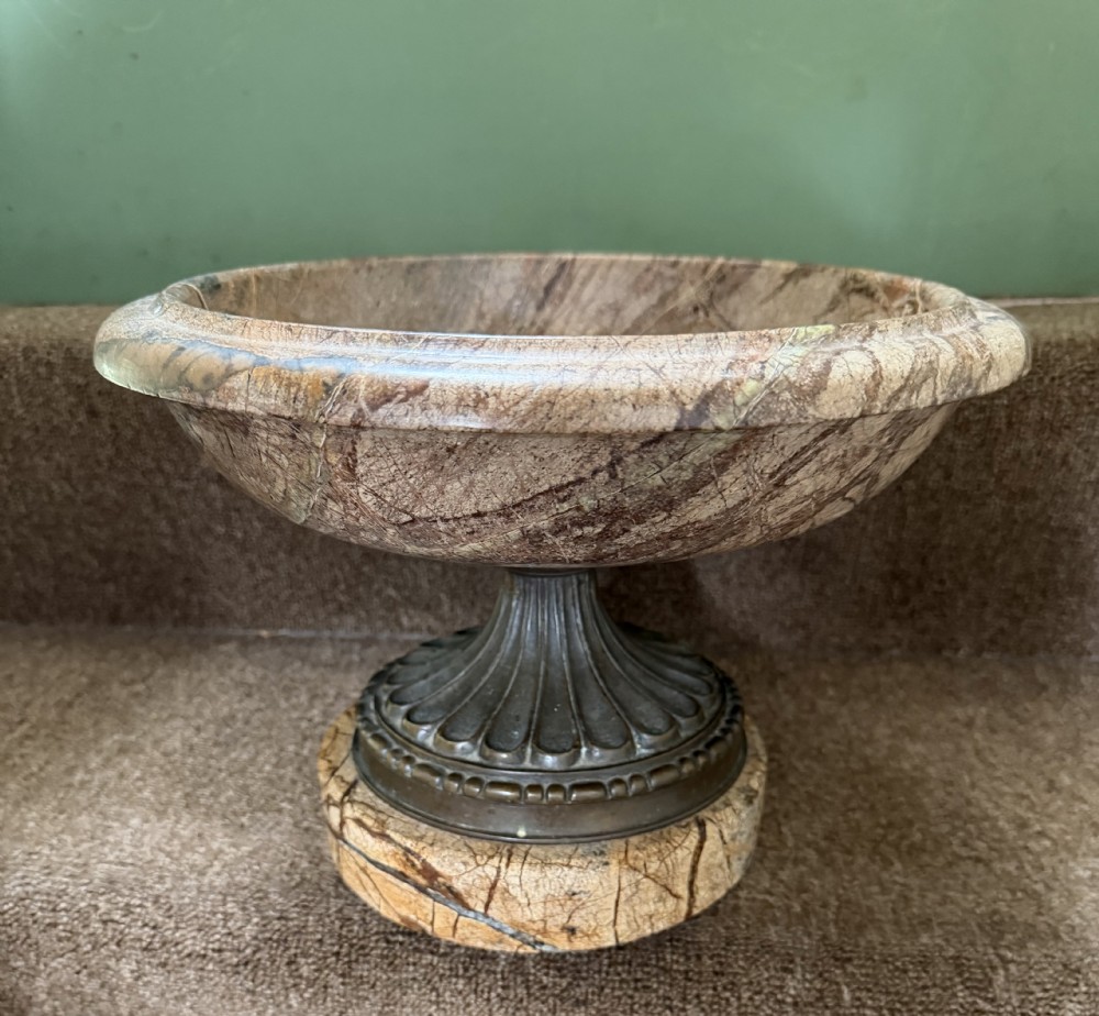 large mid c20th classical design marble and bronze tazza in the early c19th grand tour souvenir style by theodore alexander
