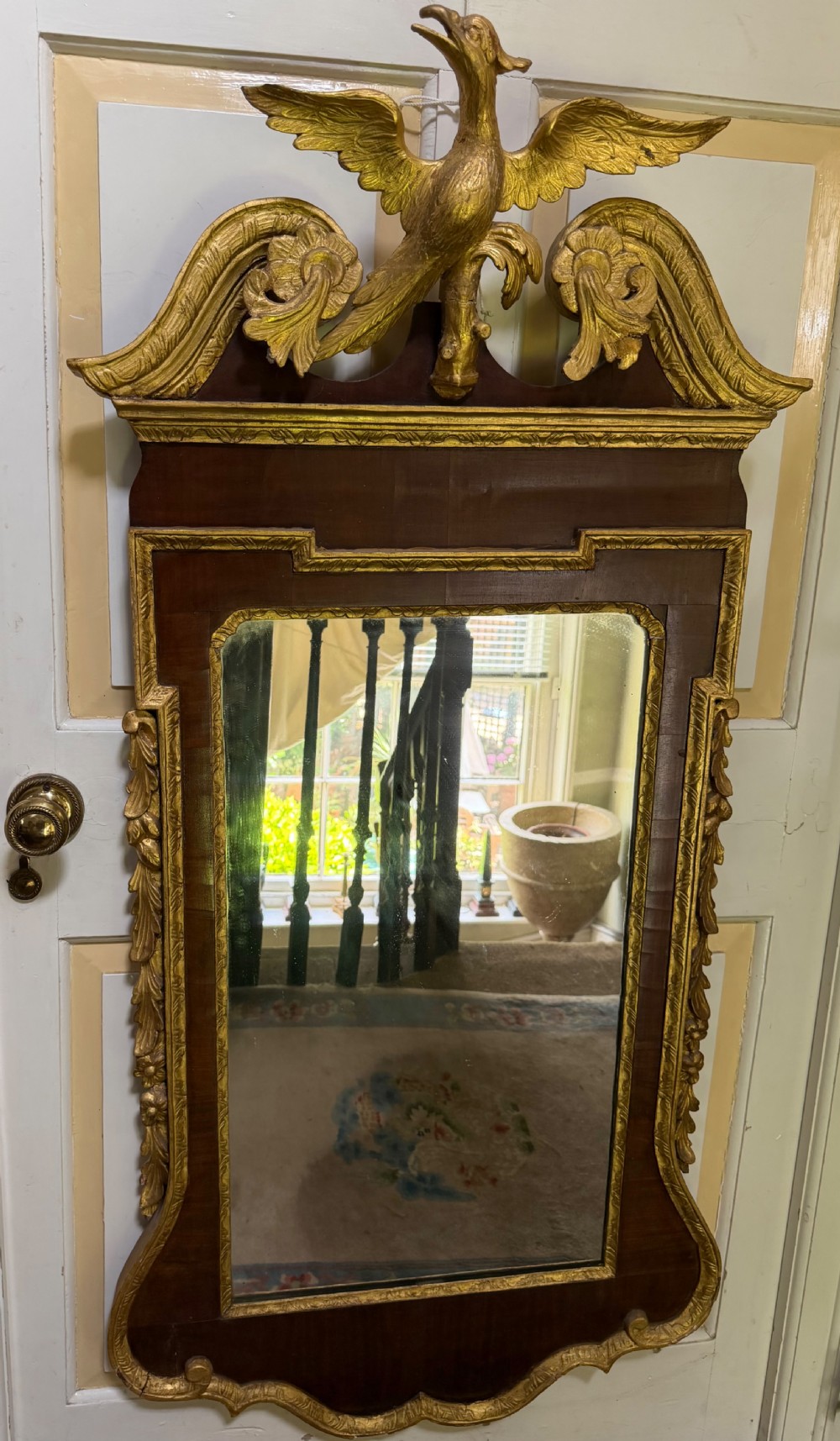 c19th george ii period revival mahogany and parcelgilt framed pier mirror in the manner of william kent